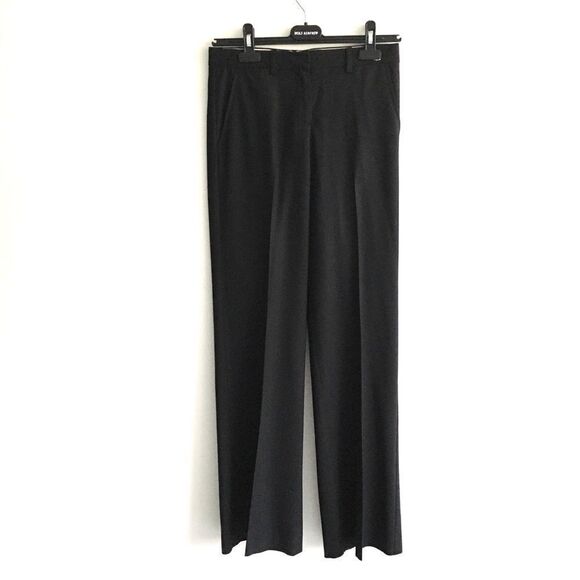 Theory Emery Wide Leg Wool Pants Black 00 - Picture 4 of 10